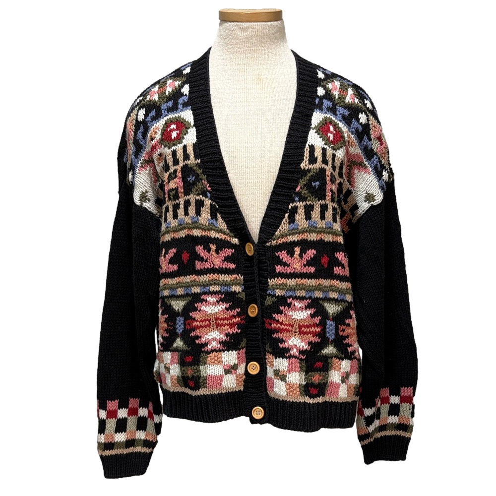 Vintage Heirloom Collectibles sz L 1992 knitted button down cardigan sweater